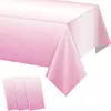 Toalha de mesa plástica descartável rosa para festas, gradiente pastel, mesas retangulares, sprin rosa claro, 1 pacote