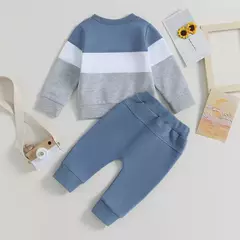 Conjunto de moletom e calças elásticas recém-nascido, Conjuntos de calças bebê menino, Roupas de 2 peças, Itens do bebê, Outono - Wolf Magazine