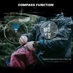 NORTH EDGE ALPS Relógio Digital Masculino Impermeável, Relógios De Pulso De Fibra De Carbono, Choque Militar Esportes, Super Leve, Bússola Ao Ar Livre, 50m - loja online