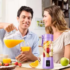 Imagem do Mini Liquidificador Portatil Mixer Juice Garrafa Shake 6 Laminas + Cabo USB 380ml