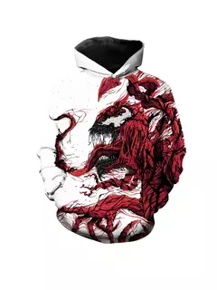 Venom Villain masculino impresso 3D manga longa moletom com capuz, rua adolescente casual roupas plus size, corpo inteiro - comprar online
