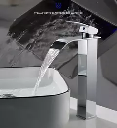 Lavatório de cachoeira de aço inoxidável, torneira alta e baixa, preto, quente e frio, banheiro, banheiro, casa - Wolf Magazine