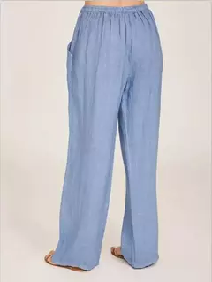 Imagem do Calça de cintura alta de perna larga feminina, calça de linho de algodão, monocromática, cânhamo, casual, respirável, esportiva, solta, feminina, verão, outono