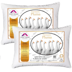 Kit 2 Travesseiros Pluma de Ganso Sintético - comprar online