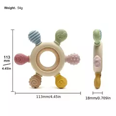 TYRY.HU-Mordedores De Silicone Com Leme De Madeira Para Bebês, Brinquedos De Dentição, Ajuda Com Gomas De Dentição, 1Pc - comprar online