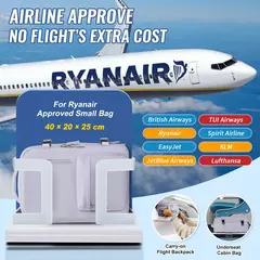 Bolsa para Laptop Resistente à Água para Mulheres, Mochila de Viagem de Cabine, Grande Capacidade, Easyjet, Ryanair, 45x36x20, 40x20 - Wolf Magazine