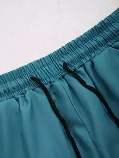 Shorts e camisa de botão masculino, impressão gradiente, terno de lapela flip com duas peças, moda casual, bom para homens, verão - comprar online