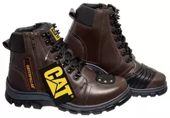 Bota Motociclista com Ziper Em Couro Masculina Confortável e Bonita! na internet