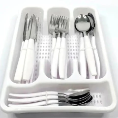 Jogo de Talheres 25 Peças em Aço Inox - Completo com Organizador - loja online