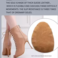 Imagem do Mulher marrom latin zip up dança booties mulher salto alto stiletto meia bootie