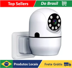 Lâmpada Câmera Plug Tomada Wifi Visão Noturna Casa Hd na internet