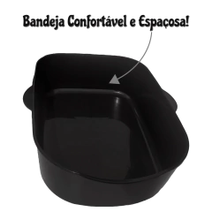 Caixa de Areia para Gatos Grandes Desmontável + Pá Higiênica + Potes de Ração - Wolf Magazine