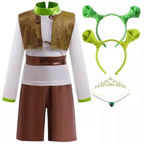 Shrek monstro cosplay crianças traje monstro disfarce roupas para crianças meninos meninas fantasia halloween carnaval festa roupas