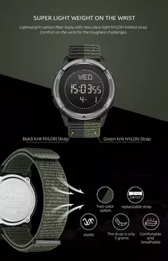 NORTH EDGE ALPS Relógio Digital Masculino Impermeável, Relógios De Pulso De Fibra De Carbono, Choque Militar Esportes, Super Leve, Bússola Ao Ar Livre, 50m na internet