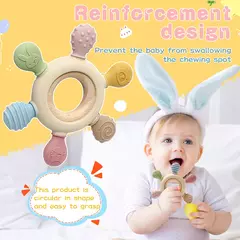 TYRY.HU-Mordedores De Silicone Com Leme De Madeira Para Bebês, Brinquedos De Dentição, Ajuda Com Gomas De Dentição, 1Pc - comprar online