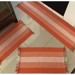 Imagem do Tapete Passadeira Tear 3 Peças Cozinha Cores Variadas