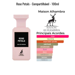 80ml Perfume Árabe Compartilhável Masculino e Feminino Rose Petals By Maison Alhambra - Original - Envio do Brasil - comprar online