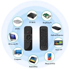 Controle Remoto Universal Air Mouse Wechip W1 2.4G Teclado Sem Fio Integrado Compatível Smart TV Android TV Box PC Plug and Play na internet
