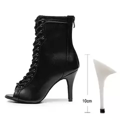 Mulher marrom latin zip up dança booties mulher salto alto stiletto meia bootie na internet