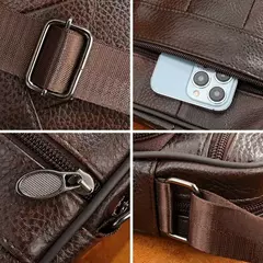 Saco do mensageiro do couro genuíno de Westal, sacos de ombro masculinos, presente casual, venda quente