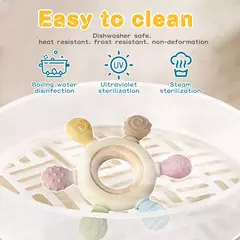 TYRY.HU-Mordedores De Silicone Com Leme De Madeira Para Bebês, Brinquedos De Dentição, Ajuda Com Gomas De Dentição, 1Pc - comprar online