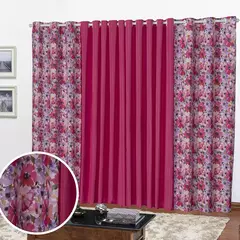 Cortina Florata 3,00 L 2,20 A (Parede Inteira, Sala, Quarto, Escritório, Decoração) - comprar online