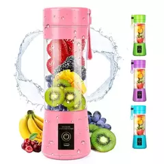 Mini Liquidificador Portatil Mixer Juice Garrafa Shake 6 Laminas + Cabo USB 380ml - loja online