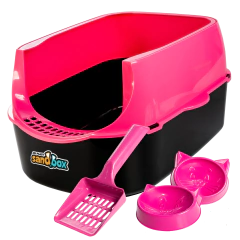 Caixa de Areia para Gatos Grandes Desmontável + Pá Higiênica + Potes de Ração - loja online