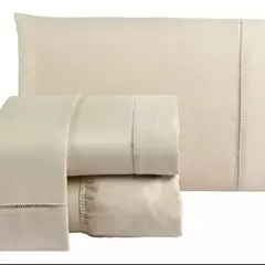 Jogo Cama Casal Toque Macio 4 Peças Percal 600 Fios Palha