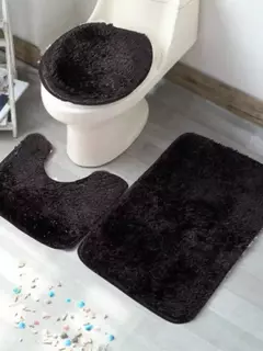 Imagem do Jogo de Tapete para Banheiro Felpudo 3peças