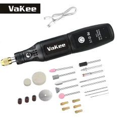 Vakee mini furadeira elétrica usb sem fio mini furadeira portátil ferramenta rotativa carpintaria gravura caneta ferramenta para jóias metal vidro - comprar online