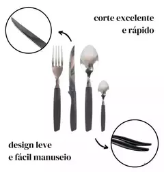 Jogo De Talheres 25 Peças Completo Conjunto Aço Inox + Organizadora Faqueiro Cozinha Gourmet- Entrega Rápida Para Todo o Brasil - comprar online
