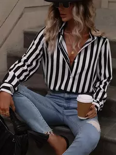 Elegante camisa estampada listrada feminina, tops de blusa feminina, roupas femininas, tamanho grande, primavera e verão, camisas da moda, 2022