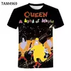 Camiseta de manga curta grande para homens e mulheres, tops punk, roupas com gola O, banda de rock britânico Queen estampada 3D, moda casual, nova