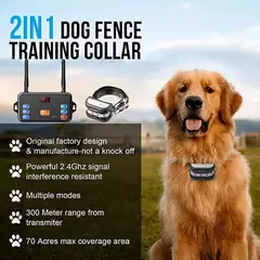 Sistema de Contenção Sem Fio para Cachorro, Recipiente, Alcance Ajustável, 2 em 1 Sistema de Treinamento, Seguro e Eficaz, 300m - loja online