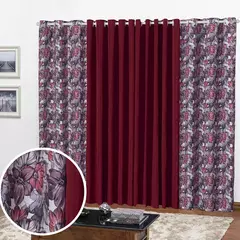 Cortina Florata 3,00 L 2,20 A (Parede Inteira, Sala, Quarto, Escritório, Decoração) - comprar online