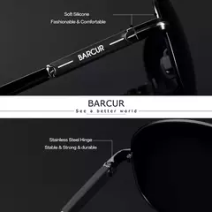 BARCUR-Óculos de sol polarizados para homens, acessórios para óculos, condução, pesca, caminhadas, óculos de sol