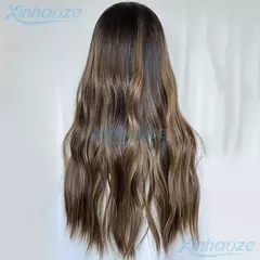 Balayaga # 1b/6 cabelo humano natural ondulado sem cola 13x4 seda superior perucas dianteiras do laço pré arrancadas preto marrom 13x 6/360 perucas dianteiras do laço - loja online