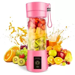 Mini Liquidificador Portatil Mixer Juice Garrafa Shake 6 Laminas + Cabo USB 380ml - loja online
