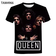 Camiseta de manga curta grande para homens e mulheres, tops punk, roupas com gola O, banda de rock britânico Queen estampada 3D, moda casual, nova - comprar online