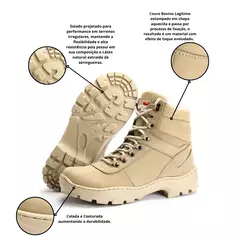 Imagem do Bota Coturno Militar Desert Cano Curto em Couro Confortável Trilha