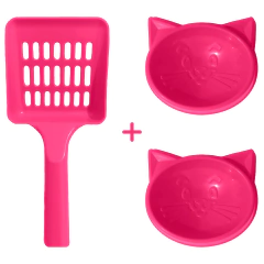 Caixa de Areia para Gatos Grandes Desmontável + Pá Higiênica + Potes de Ração na internet