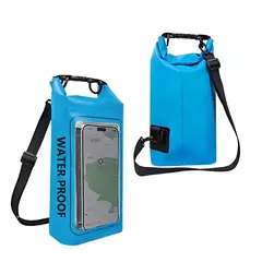 Saco seco impermeável para trekking, deriva, rafting, surf, caiaque, sacos de esportes ao ar livre, equipamento de acampamento, tela sensível ao toque, XA394Q, 2L
