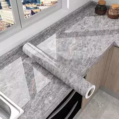 Papel de parede à prova de óleo de cozinha, impermeável, filme à prova de umidade, bancada, autoadesivo, telha de mármore na internet