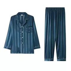 Conjuntos de pijama masculino de cetim de seda manga comprida, pijamas masculinos, camisola estampada, Casa, Soft Cozy Sleepwear Calças, Novo - comprar online