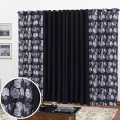 Cortina Florata 3,00 L 2,20 A (Parede Inteira, Sala, Quarto, Escritório, Decoração) - comprar online