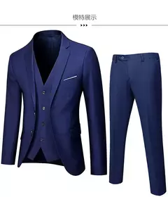 Imagem do Ternos de casamento formais de luxo para homens, conjunto elegante de blazers, casacos completos, colete, calças, jaquetas, 3 peças, 2022