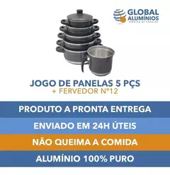 Imagem do Jogo De Panela de Alumínio Conjunto 5 Peças + Leiteira Kit Alumínio Resistente