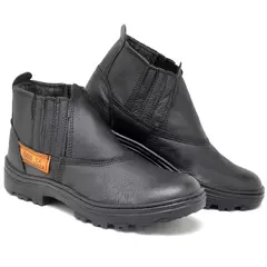 Bota Masculina Couro Legítimo Solado Costurado Bico PVC Duro Resistência Durabilidade trabalhoSegurança Trabalho - comprar online