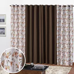 Cortina Florata 3,00 L 2,20 A (Parede Inteira, Sala, Quarto, Escritório, Decoração)